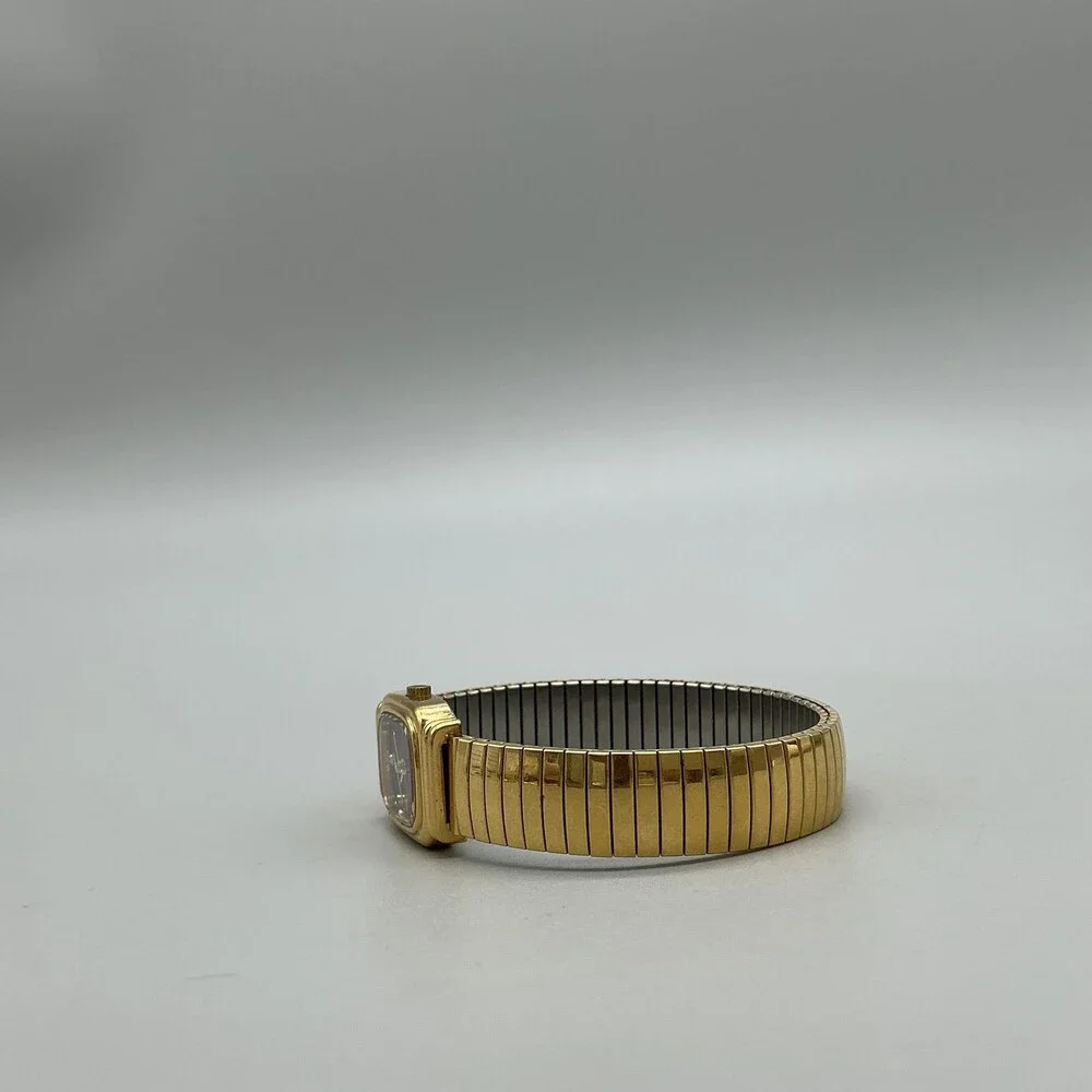 Jules Jurgensen Womens Watch 17mm Black Gold Tone Expansion Band New Battery